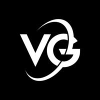 design de logotipo de carta vg. letras iniciais ícone do logotipo vg. carta abstrata vg modelo de design de logotipo mínimo. vetor de design de carta vg com cores pretas. logotipo vg.