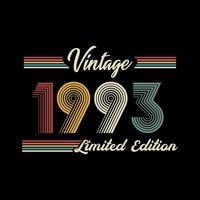 vetor de design de camiseta de edição limitada retrô vintage de 1993