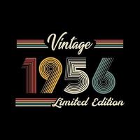 vetor de design de camiseta de edição limitada retrô vintage de 1956