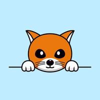 ilustração vetorial de gato fofo e animal chibi vetor