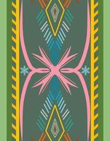 padrão de arte abstrata com forma tribal. projetado em ikat, asteca, folk, motivo, tailandês, estilo árabe de luxo. ideal para vestuário de tecido, tapete, papel de parede ou pano de fundo. ilustração vetorial. vetor