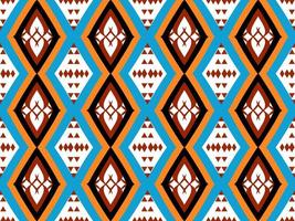 sem costura padrão colorido com forma tribal. projetado em ikat, boho, asteca, folk, motivo, estilo árabe de luxo. ideal para vestuário de tecido, cerâmica, papel de parede. ilustração vetorial vetor