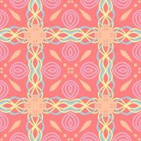 padrão sem emenda de cor pastel com forma tribal. padrão projetado em ikat, asteca, marroquino, tailandês, estilo árabe de luxo. ideal para vestuário de tecido, cerâmica, papel de parede. ilustração vetorial. vetor