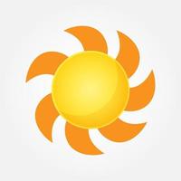 sol vector isolado design de ícone de verão. símbolo de sol amarelo vetor abstrato