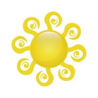 sol vector isolado design de ícone de verão. símbolo de sol amarelo vetor abstrato