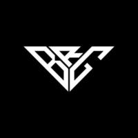 design criativo do logotipo da carta brg com gráfico vetorial, logotipo simples e moderno do brg em forma de triângulo. vetor