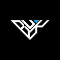 design criativo do logotipo da letra buk com gráfico vetorial, logotipo simples e moderno buk em forma de triângulo. vetor