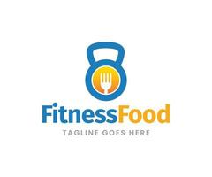 design de logotipo de fitness saudável de comida de academia criativa vetor