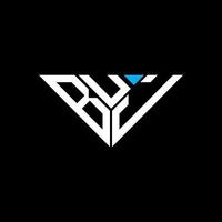 buj letter logo design criativo com gráfico vetorial, buj logotipo simples e moderno em forma de triângulo. vetor