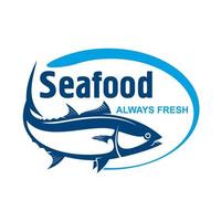 símbolo do mercado de peixe com salmão selvagem do Alasca vetor