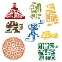 antigos totens ou sinais maias e astecas vetor