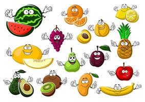 apetitosas frutas tropicais e de jardim maduras vetor