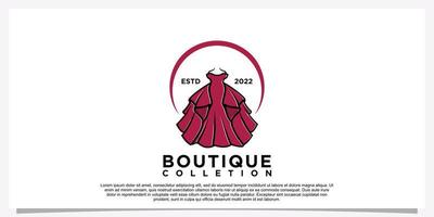 logotipo de boutique de moda e emblema de etiqueta de logotipo de loja vetor premium