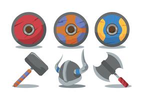 Conjunto Viking Shield e Weapon Vector