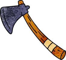 doodle de desenho texturizado de um machado de jardim vetor