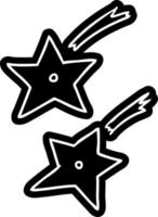 desenho de ícone dos desenhos animados de ninja jogando estrelas vetor