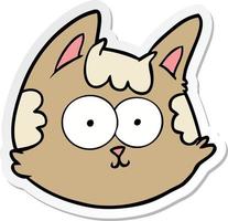 adesivo de um rosto de gato de desenho animado vetor