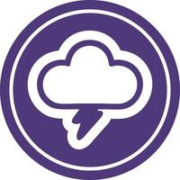 ícone circular de nuvem de tempestade vetor