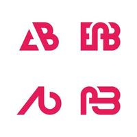 logotipo ab. conceito de design de letras modernas vetoriais vetor