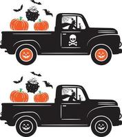 caminhão de halloween, caminhão de halloween, feliz dia das bruxas, arquivo de ilustração vetorial vetor