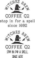 bruxas fazem café, caminhão de halloween, feliz dia das bruxas, arquivo de ilustração vetorial vetor