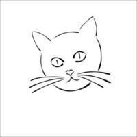 desenho de contorno de um gato para um logotipo. adequado para clínicas veterinárias, lojas, ração animal. vetor