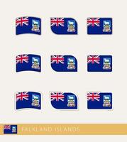 bandeiras vetoriais das Ilhas Malvinas, coleção de bandeiras das Ilhas Malvinas. vetor