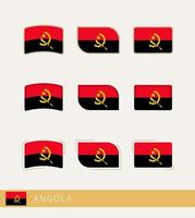 bandeiras vetoriais de angola, coleção de bandeiras de angola. vetor