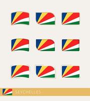 bandeiras de vetor de seychelles, coleção de bandeiras de seychelles.