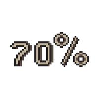 pixel art design 70 por cento em fundo branco. vetor