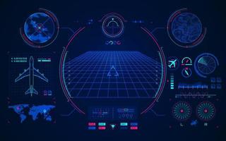 interface de tecnologia de aviação vetor