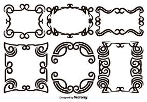 Scroll Works Design - Quadros decorativos ornamentais - Elementos vetoriais vetor
