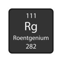 símbolo de roentgênio. elemento químico da tabela periódica. ilustração vetorial. vetor