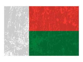 bandeira grunge de madagascar, cores oficiais e proporção. ilustração vetorial. vetor