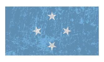 bandeira do grunge da micronésia, cores oficiais e proporção. ilustração vetorial. vetor