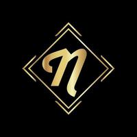 n letter design de logotipo para empresa de moda e beleza e spa. n ícone de vetor de letra. n logotipo dourado