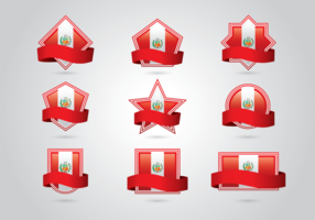Jogo de vetores de bandeira para o Peru