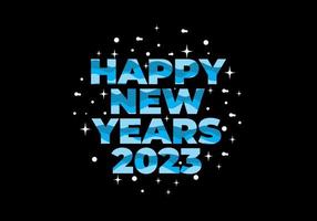 design de efeito de texto, feliz ano novo 2023 vetor