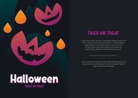 fundo de cartões de dia das bruxas. modelo de ilustração de halloween para banner, pôster, panfleto, venda e todo o design. vetor