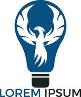 design de logotipo de lâmpada de fênix. design de conceito de ideia criativa. vetor