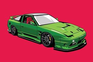 design de vetor de ilustração de carro modificado verde