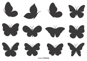 Conjunto de formas de borboleta vetor