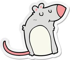 adesivo de um rato gordo de desenho animado vetor