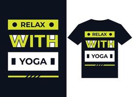 relaxe com ilustração de ioga para design de camisetas prontas para impressão vetor