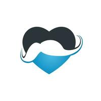 amo design de ícone de vetor de bigode. ícone de vetor de conscientização de câncer de movember. mês de conscientização do movimento.