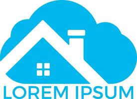design de logotipo de ícone de vetor em casa nuvem moderna.
