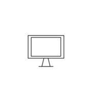 conceito de tecnologia de computador. ilustração de contorno moderno para banners, folhetos e sites. curso editável em estilo plano moderno. ícone de linha de computador simples com tela em branco vetor