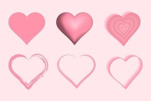 conjunto de ícones de coração. ícone de símbolo de amor vetor