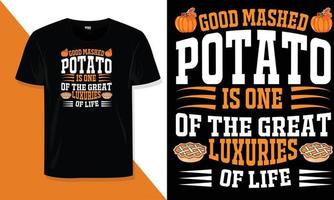 design de camiseta do dia de ação de graças vetor