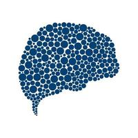 o logotipo da neurologia pensa o conceito da ideia. design de modelo de vetor de cérebro de bolhas.